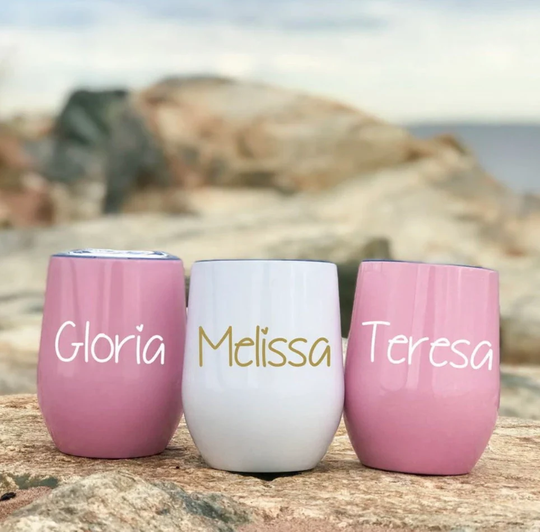 Personalized Wine Tumbler 12Oz Swig Bachelorette Bridesmaid Stainless Steel Cup