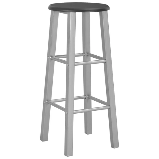 Bar Stools Set Of 2 Silver MDF