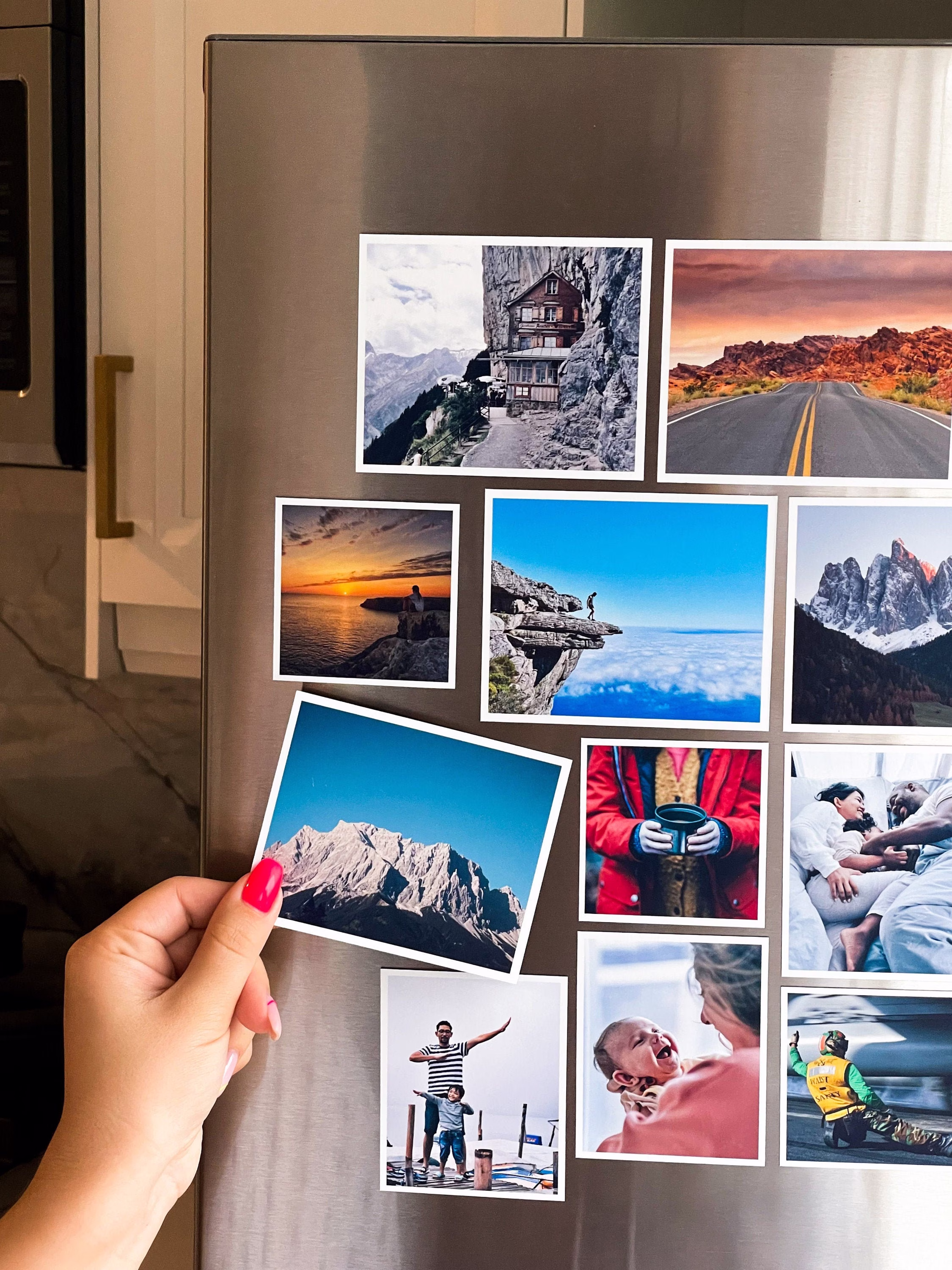 Fridge Magnets Photo Custom Print Holiday Gift Anniversary Gifts Personalized For Mom Printing
