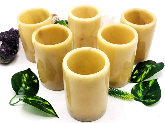 Beautiful Gemstone Goblets in Yellow Jade Stone - Only 1 Piece
