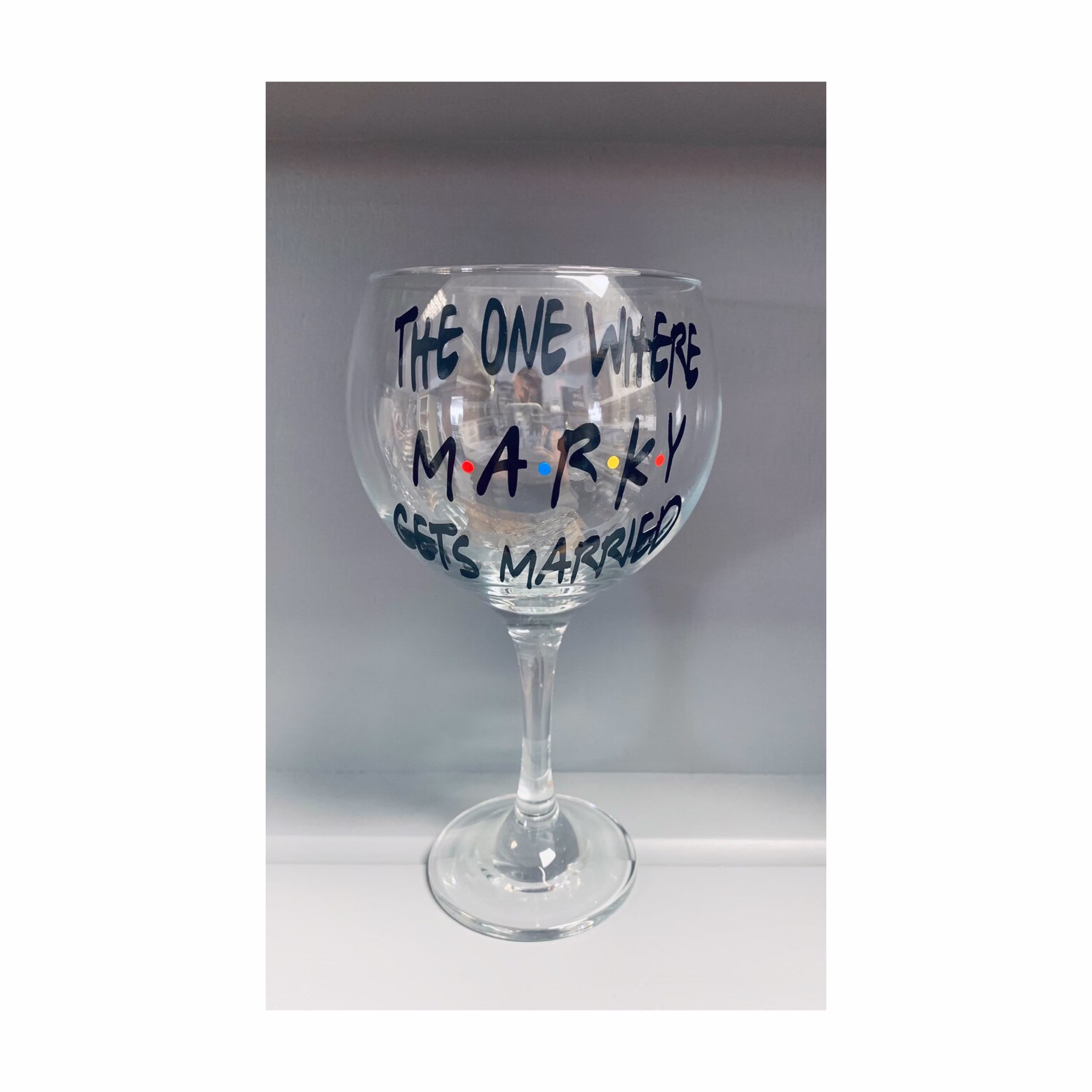 Personalised Friends Inspired Wedding Glass