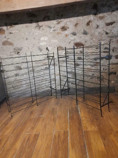 Original Vintage Rustic French Metal Wine Racks X 2