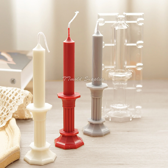 Pagoda Shape Octagonal Candlestick Candle Mold, Pointed Long Pole Dining Table Wedding Plastic Pc Acrylic Mold