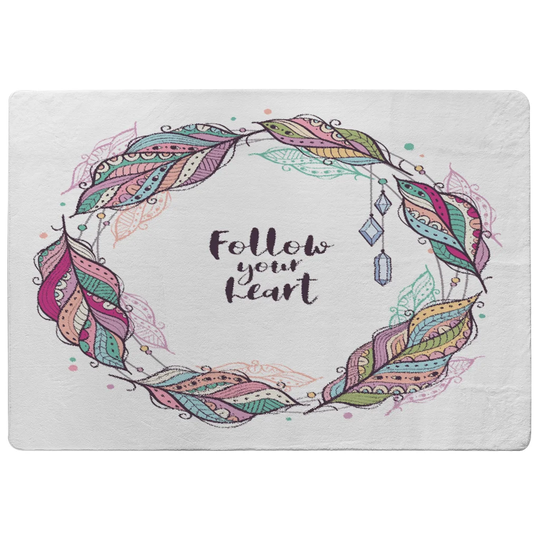 Dolan Follow Your Heart Designer Shaggy Pink/Blue/Green Rug