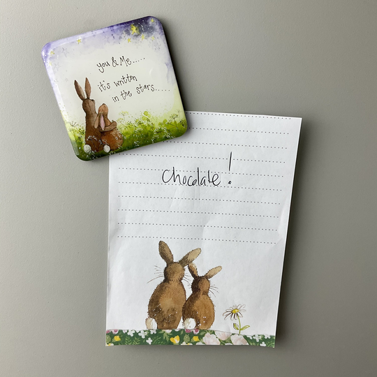 You, Me & The Starlight - Rabbits Fridge Magnet Alex Clark