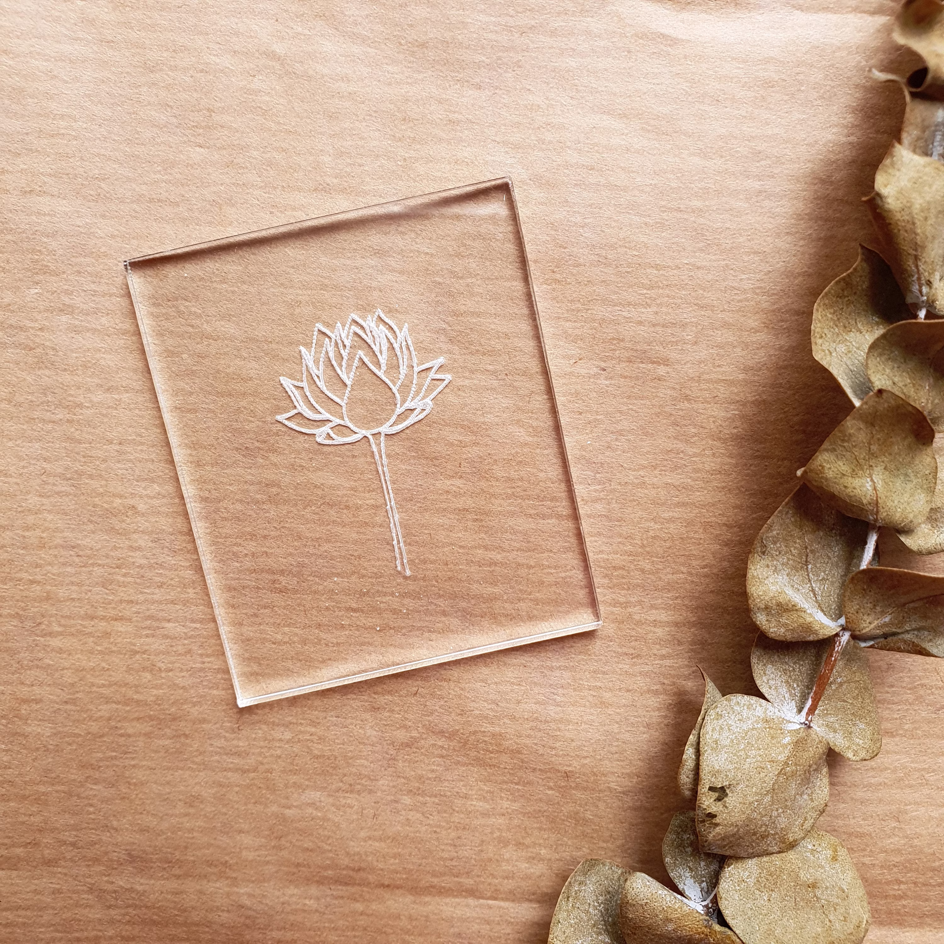 Embossing Stamp For Polymer Clay "Lotus