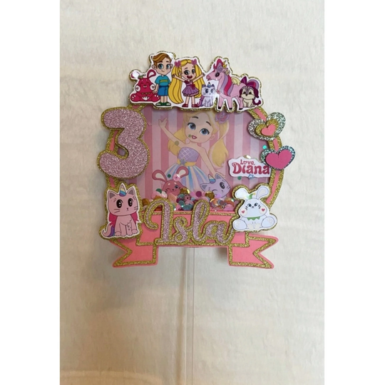 Love Diana Shaker Cake Topper, Love Party, Celebration
