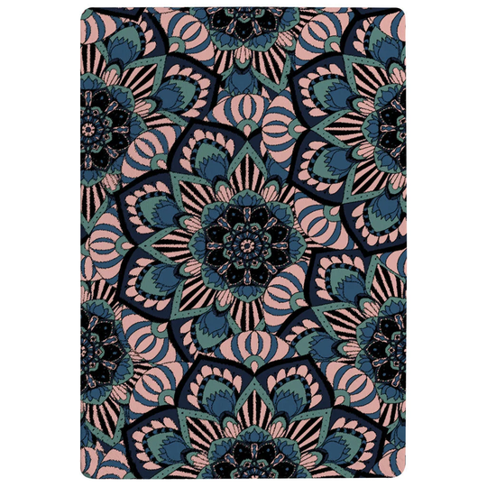 Eubanks Mandalas Pattern Designer Shaggy Pink/Green/Indigo Rug