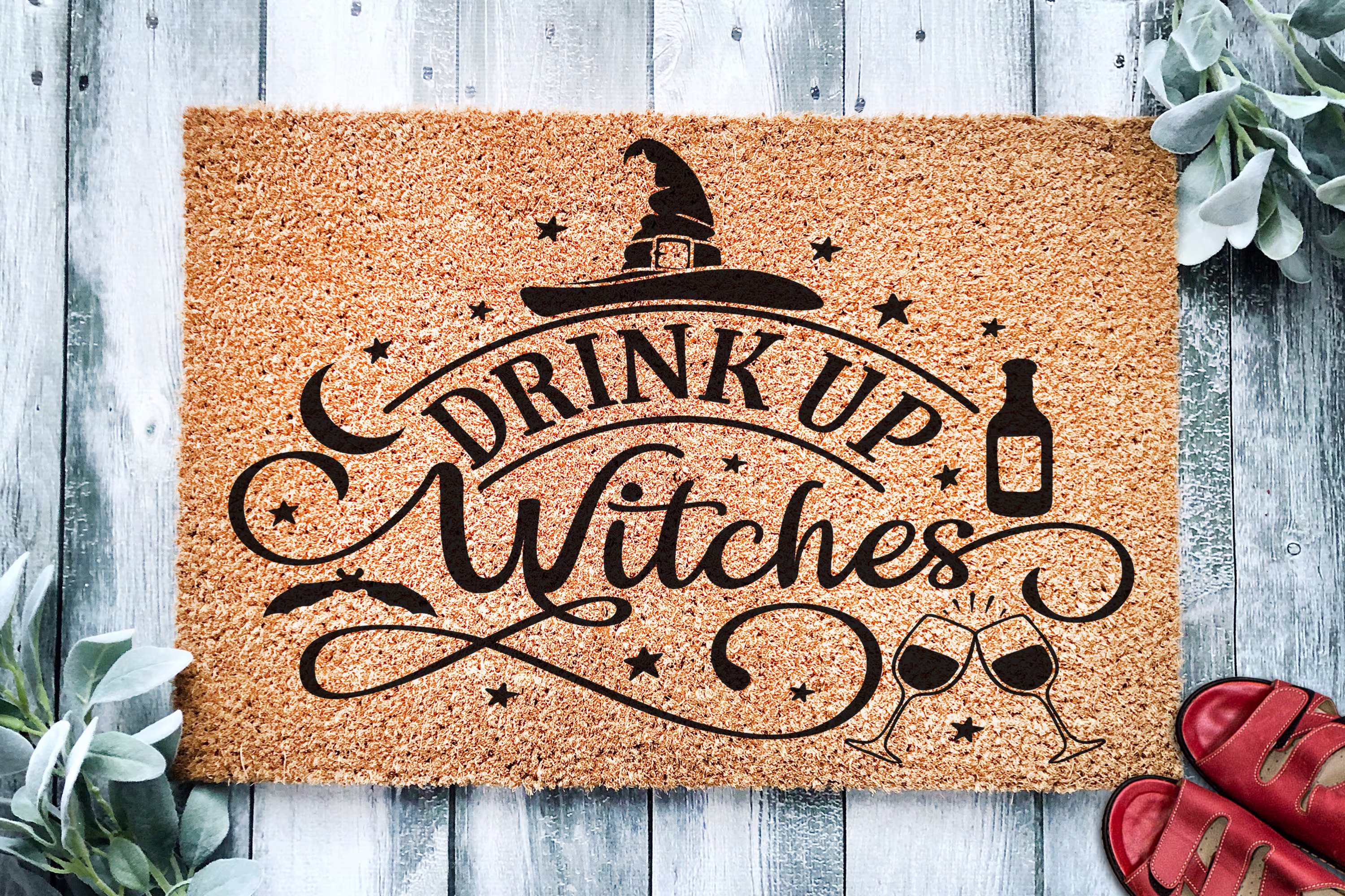 Drink Up Witches Door Mat | Funny Halloween Party Doormat Welcome Decor Home