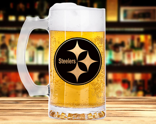 Pittsburgh Steelers Beer Mug Glass Personalized Gift For Men American Football Sport Husband Fathers Day For Him Stein K239