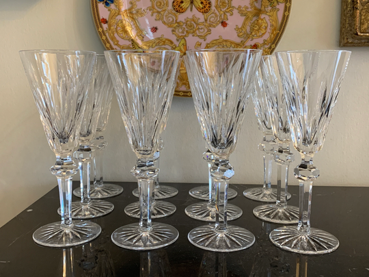 Vintage Waterford Shandon Pattern Champagne Flute Glasses Set Of 12