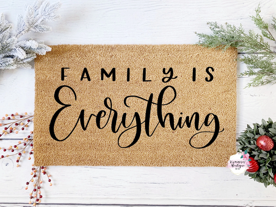 Custom Decorative Doormat, Fall Custom Doormat, Christmas Family Is Everything, Holiday Season Doormat