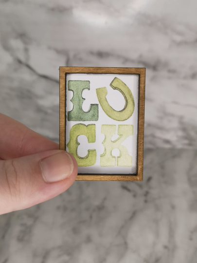 Wood Framed Miniature Sign | Farmhouse Style Tiered Tray Decor Handmade Decoration St Patrick's Day