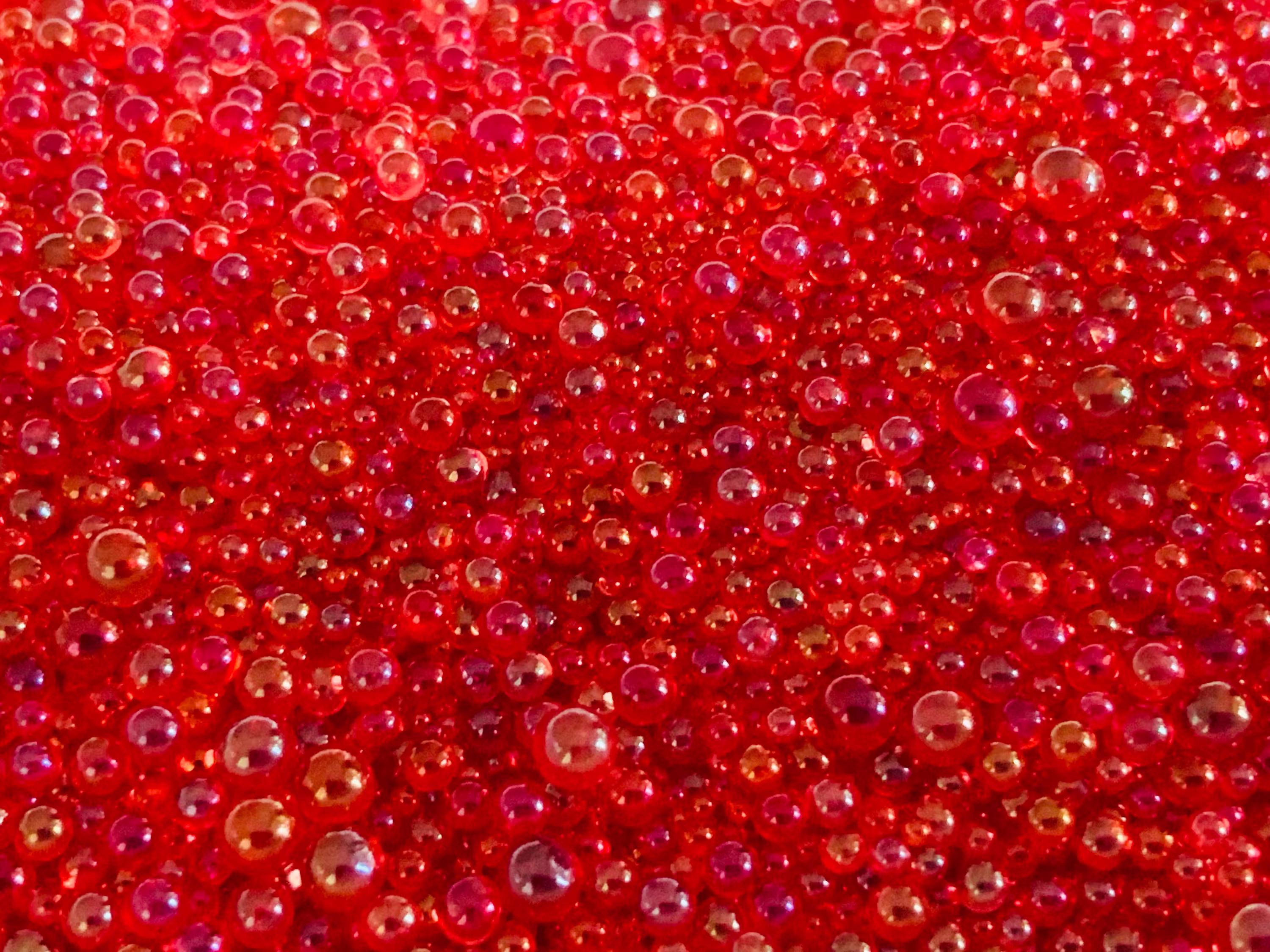 Fire Red Glass Bubbles , Tiny Glass Shaker Filler Slime Glitter Supplies , Resin Art