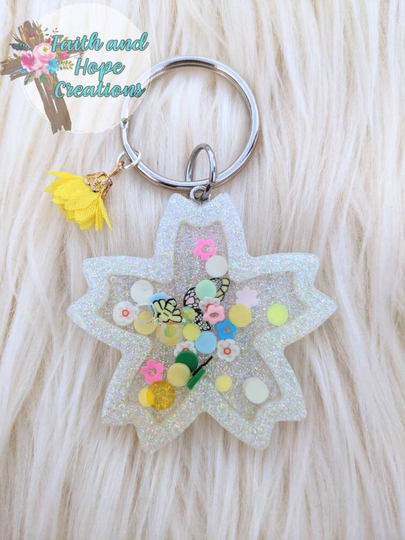 Spring Flower Shaker Keychain