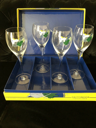 Taittinger Champagne Flutes The Collection 1985 Designed By Roy Lichenstein Unused