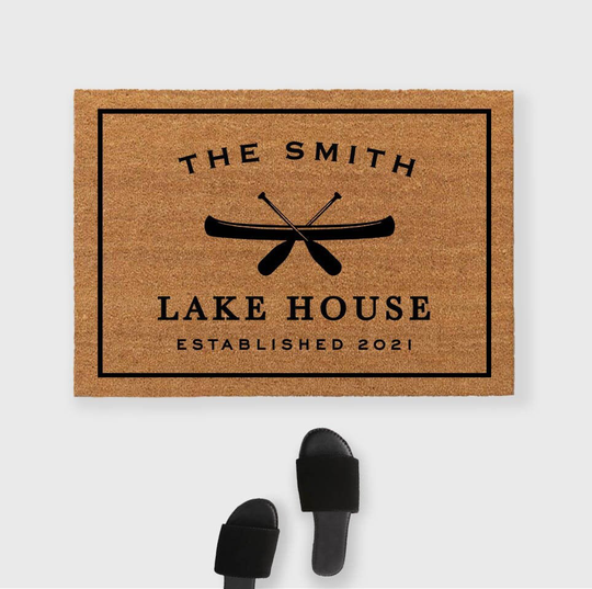 Lake House Doormat, Lakehouse Doormat, Life Custom Decor, House Sign, At The Lake