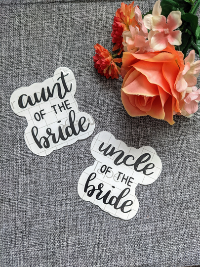 Family Of The Bride/Groom Vinyl Decals | Grandparents Bride Gift Aunt & Uncle