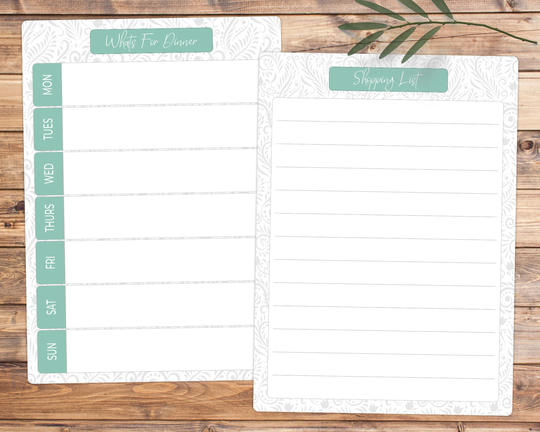 Personalised Weekly Meal Planner & Shopping List Whiteboard - Wipe Clean Small Menu Food Organiser