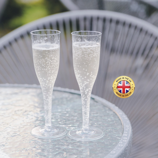 Plastic Champagne Flute- Two Piece - Pack Of 24 Disposable