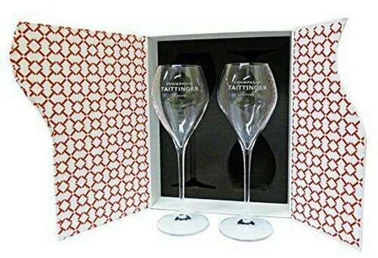 Taittinger Champagne Flutes Premium 16 Ox in A Branded Giftbox Unused