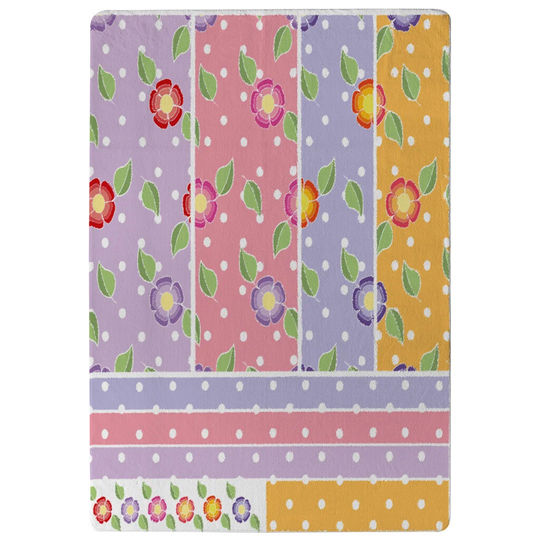 Eastman Bohemian Chic Ink Pattern with Boho Feathers Designer Shaggy Pink/Purple/Yellow Rug