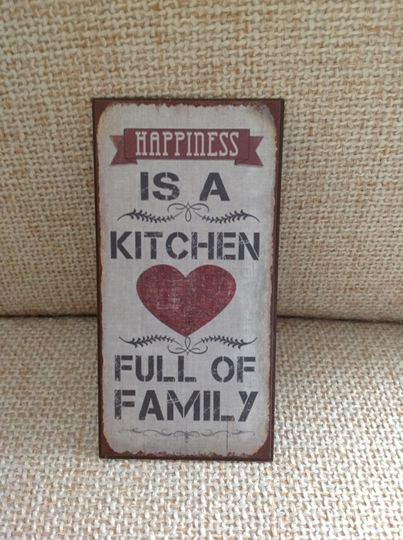 Happiness Is A Kitchen Full Of Family Rustic/Vintage Fridge Magnet