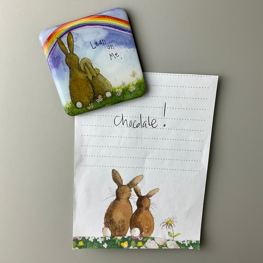Lean On Me Rabbits Fridge Magnet - Alex Clark