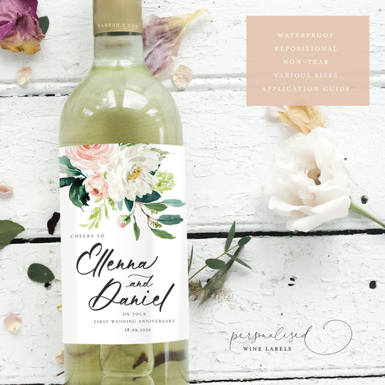 Personalised Congratulations Wine Label | Anniversary Engagement Wedding Day Bottle Anniversary| Fewl21