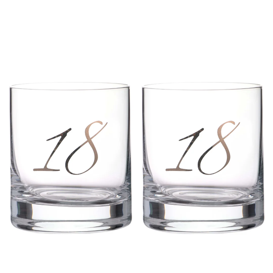 18 Lettering 310ml Lead Free Crystal Whiskey Glass