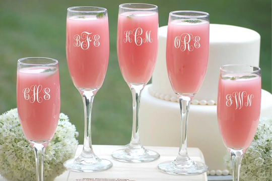 Bridesmaids Gifts, Bridesmaid Champagne Glasses, Personalized Wedding Party Gift, 5 Custom Bridesmaid, Maid Of Honor Gift