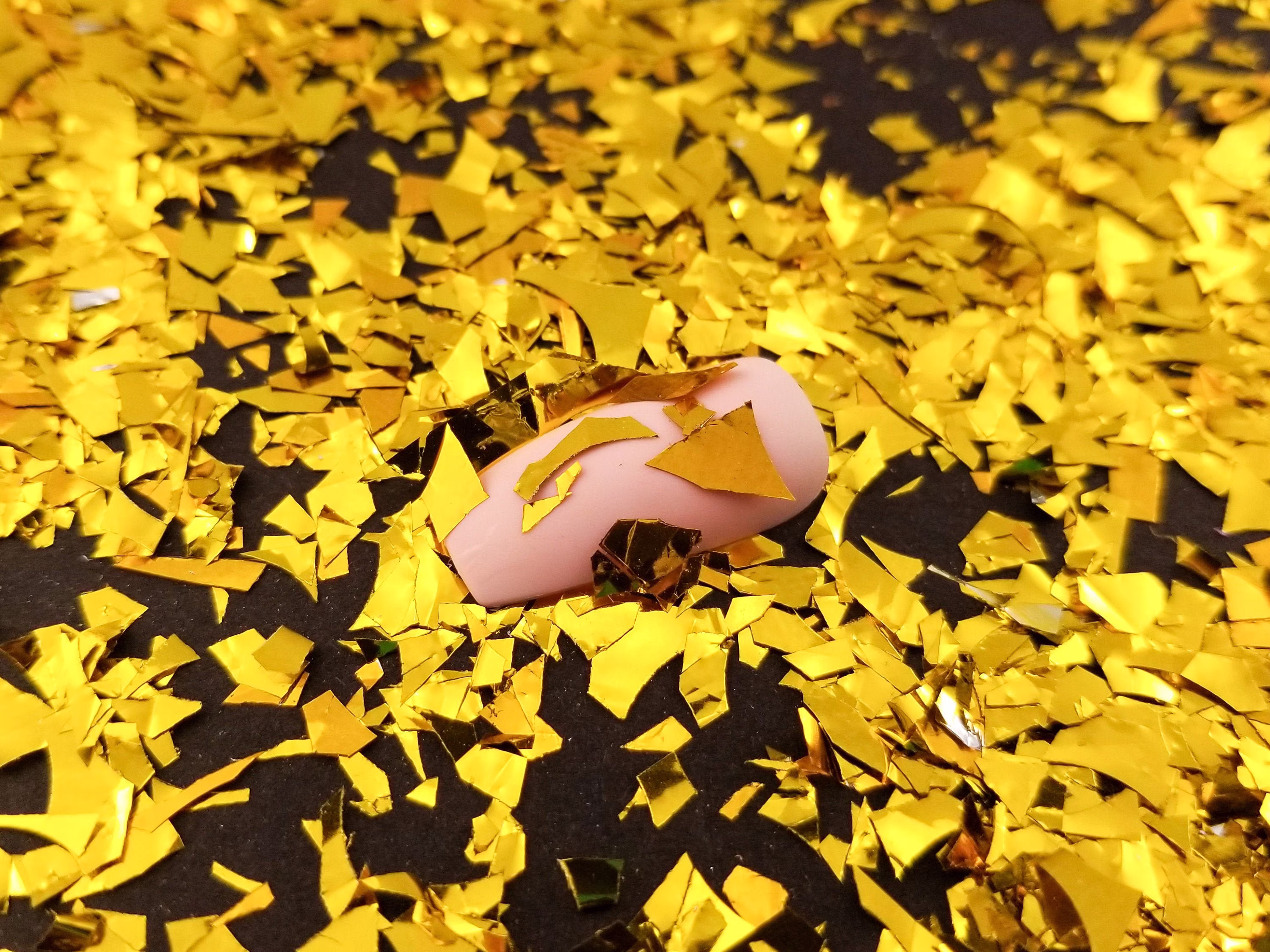 Gold Metallic Cellophane Shard Glitter, Resin Supplies Kawaii Deco Embellishment, Slime Supplies, Nail Art Glitter