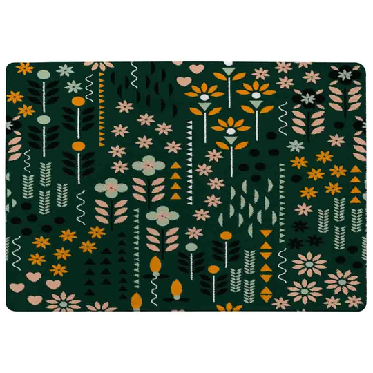 Nichols Selection of Flowers Print Shaggy Green/Yellow Rug