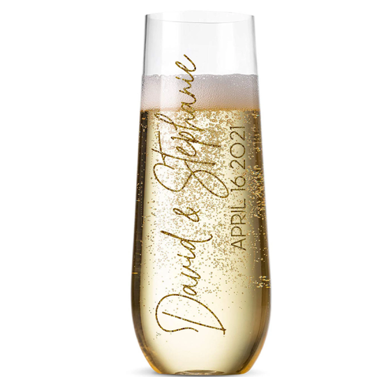 Champagne Flute, Drinkware, Glass, Custom Glassware, Wine Wedding Favor, Bachelorette, Bridal Shower