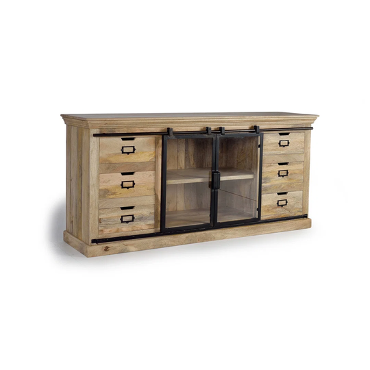 Delagarza 180 Cm Wide 6 Drawer Mango Solid Wood Sideboard