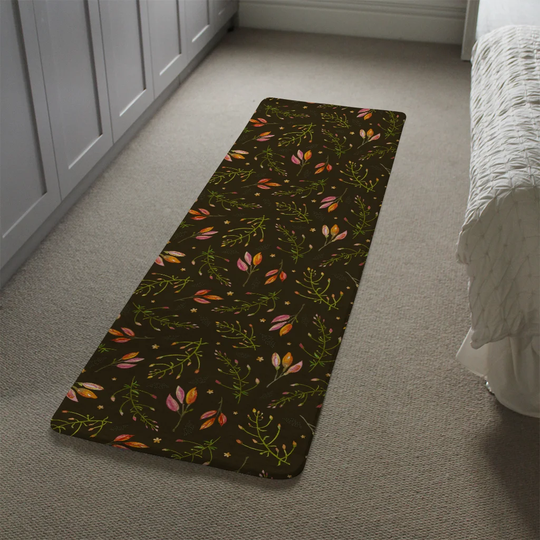 Kesterson Branches Designer Shaggy Black/Green Rug