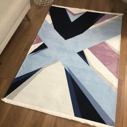Dallman Flatweave Cotton Black/Beige/Blue Rug