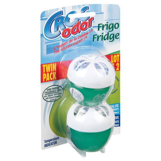 Twin Pack Of Croc Odour Fridge Deodorisers - Odor 33g Neutralise Smells Air - Croc Odor Fridge Twin 33g Neutralise Odour Smells Air Freshener Kitchen
