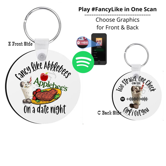 Spotify Fancy Like Applebees On A Date Night Scannable Music Code Walker Hayes Song Keychain/Keyring Keychain Custom #1