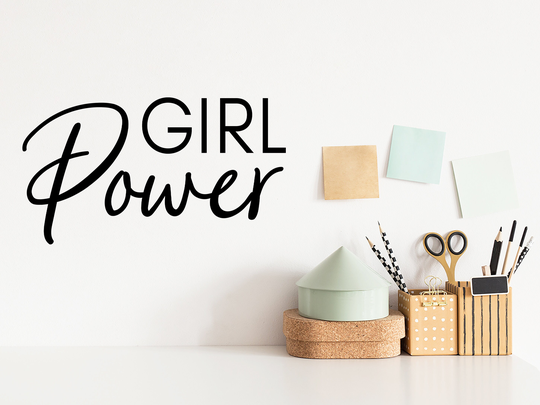 Girl Power Script | Wall Decal Vinyl Office Sticker Motivational Decor Lettering