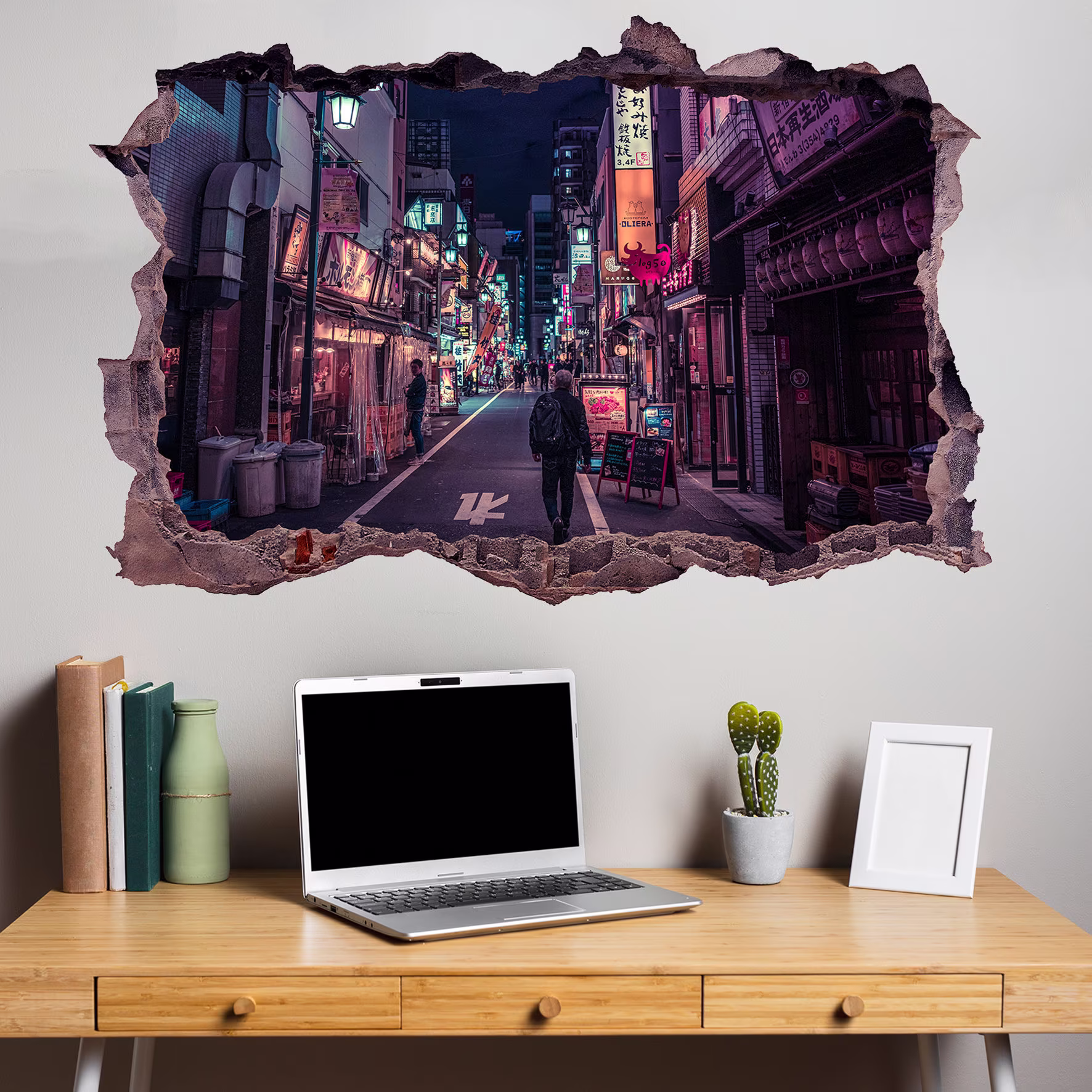 Tokyo Vaporvawe Synthwave Street View Wall Sticker Art Poster Mural Transfer Decal Print Room Home Nursery Office Shop Decor Id367