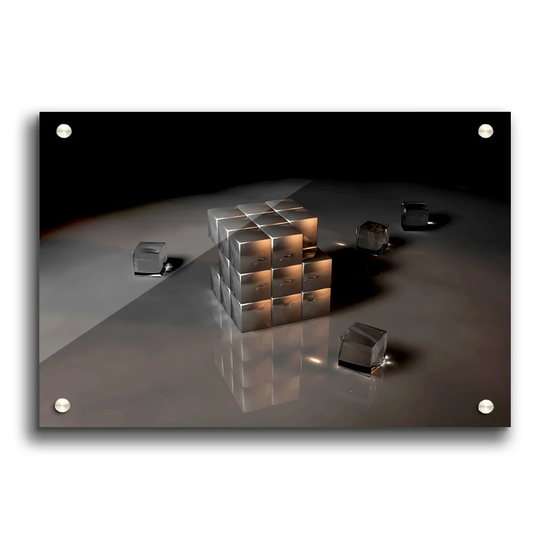 Silver Ice Cube - Unframed Photograph Print on Acrylic