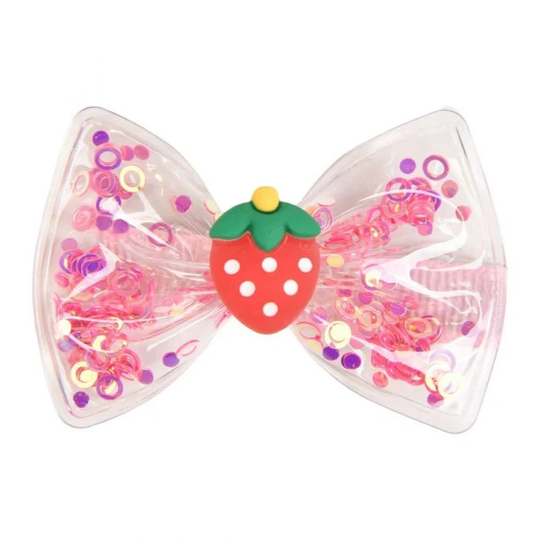 strawberry Shake Dog Hairbow-Pink Glitter Sparkle