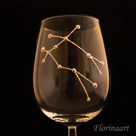 Gemini Constellation, Gift, Zodiac, Wine Glass, Personalized Astrology Gift