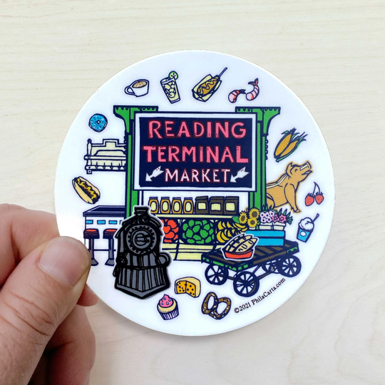 Reading Terminal Market Sticker - Philly Philadelphia Stickers South Vinyl Decal Art Pennsylvania Water Bottle