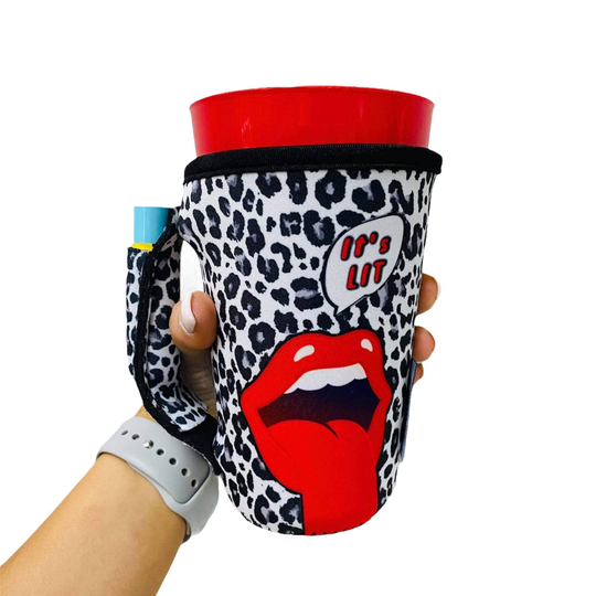 It's Lit 16Oz Pint Glass/Medium Fountain Drinks & Tumbler Handlers™ Patent Pending