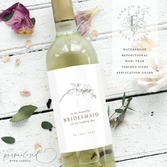 To My Bridesmaid Wine Labels | Thank You Gift Labels| Proposal Label |Few26