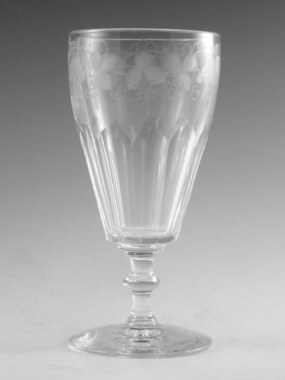 Antique Wine Glass/Glasses - Fruiting Vine Pattern | F Set Of 6