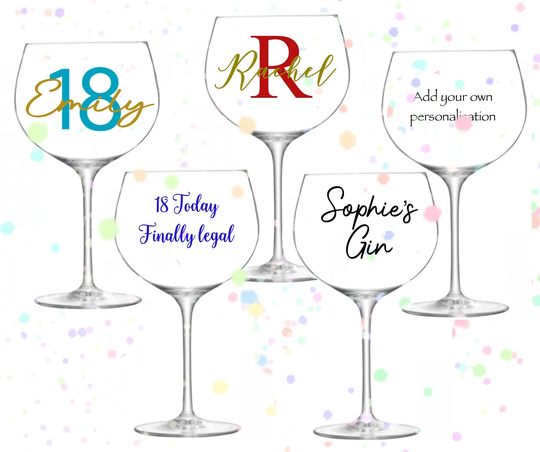 Personalised Gin Glass, Mothers Day Gift, Bridesmaid 18Th Birthday Anniversary, Secret Santa Gift, Christmas Present