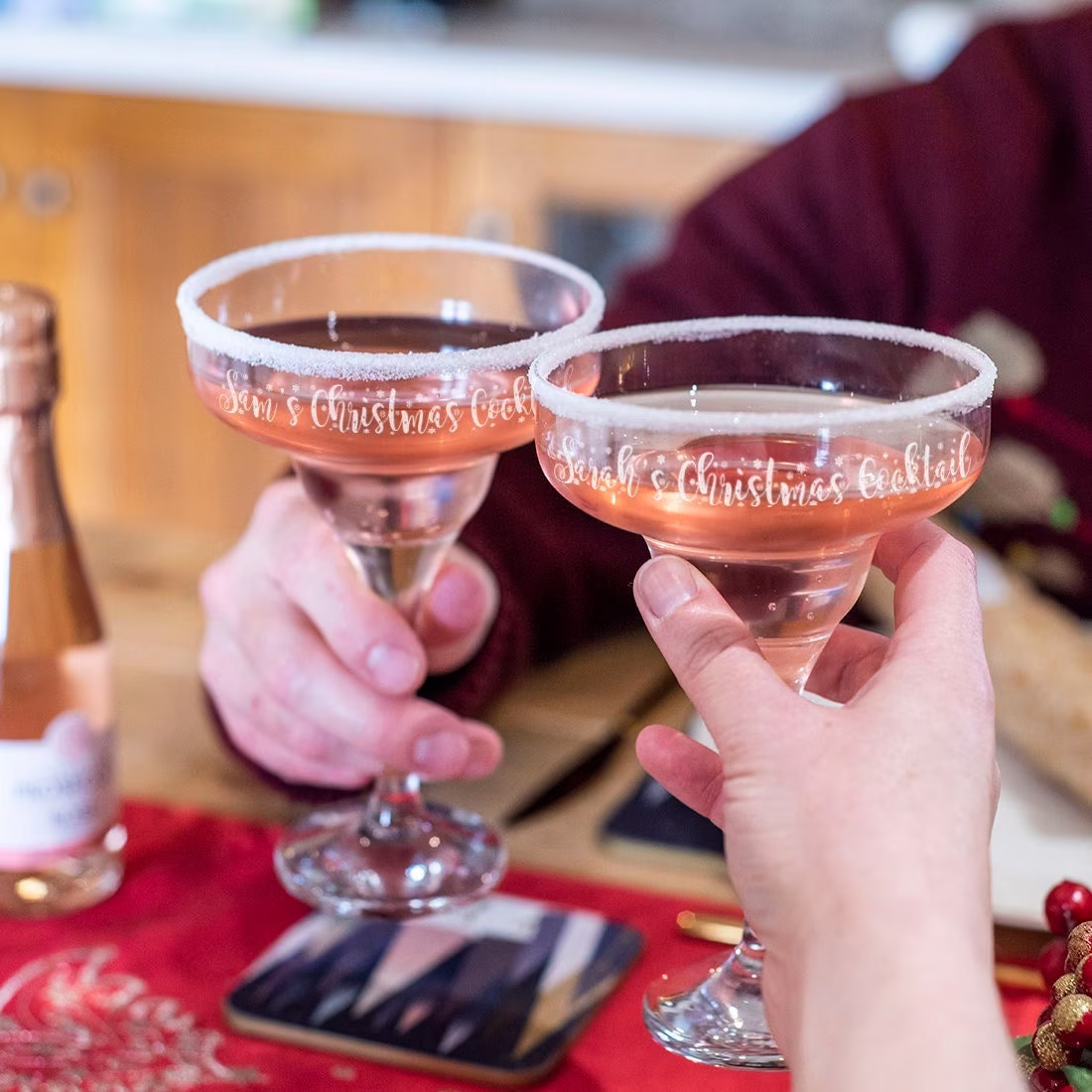 Personalised Any Text Engraved Christmas Cocktail Glass